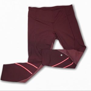 Lululemon All Meshed Up 7/8 Tight Bordeaux Drama